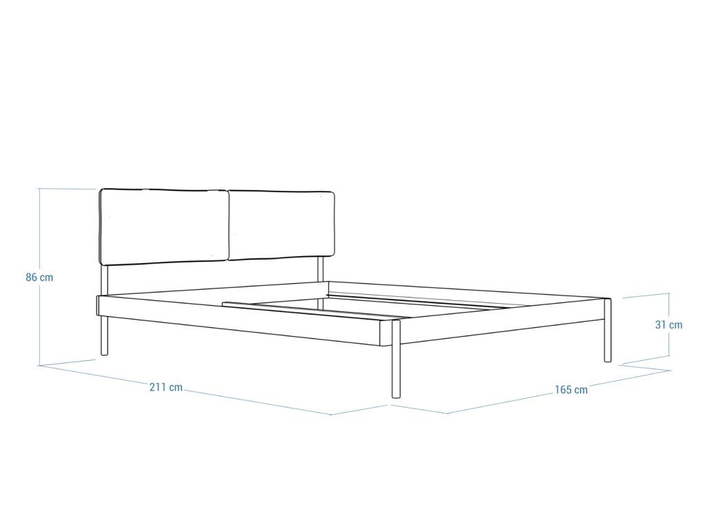 Łóżko metalowe Minimal z zagłówkiem 160x200 cm - obrazek 4