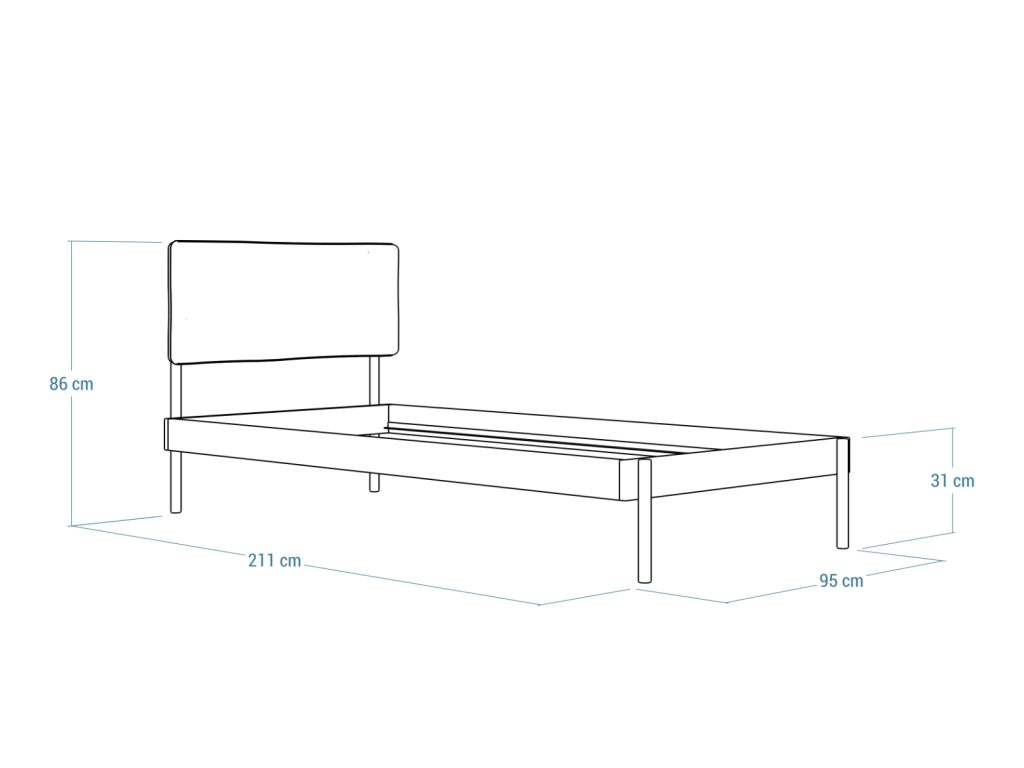 Łóżko metalowe Minimal z zagłówkiem 90x200 cm - obrazek 4