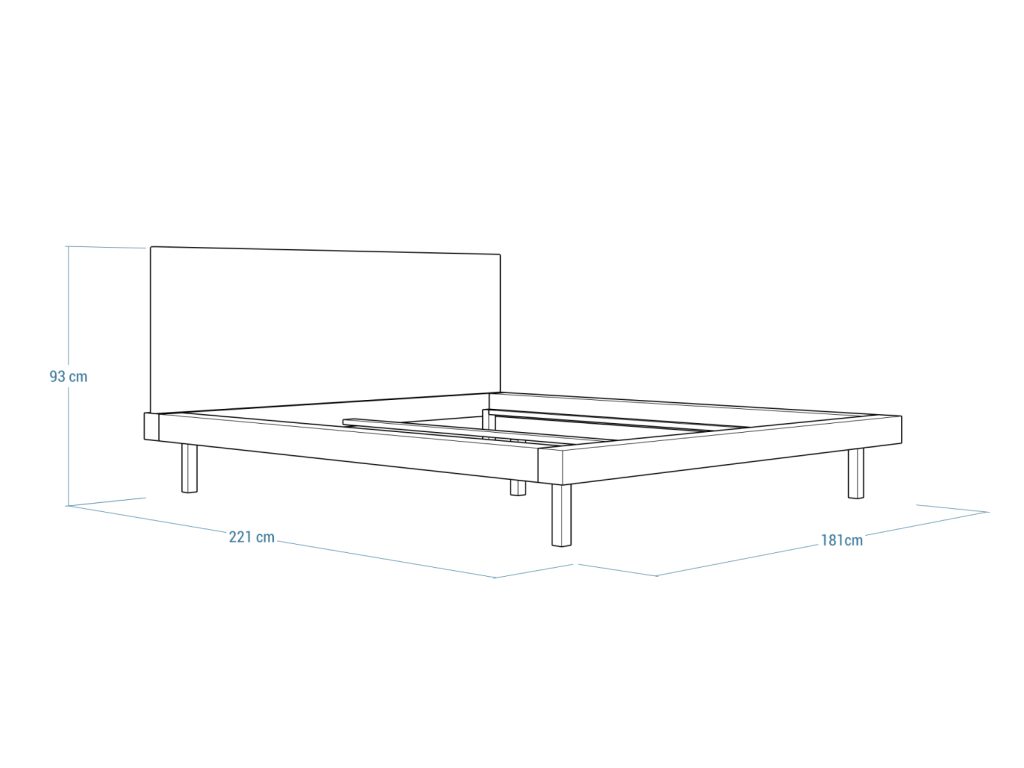 Łóżko metalowe Acero z drewnianym zagłówkiem 160x200 cm - obrazek 4