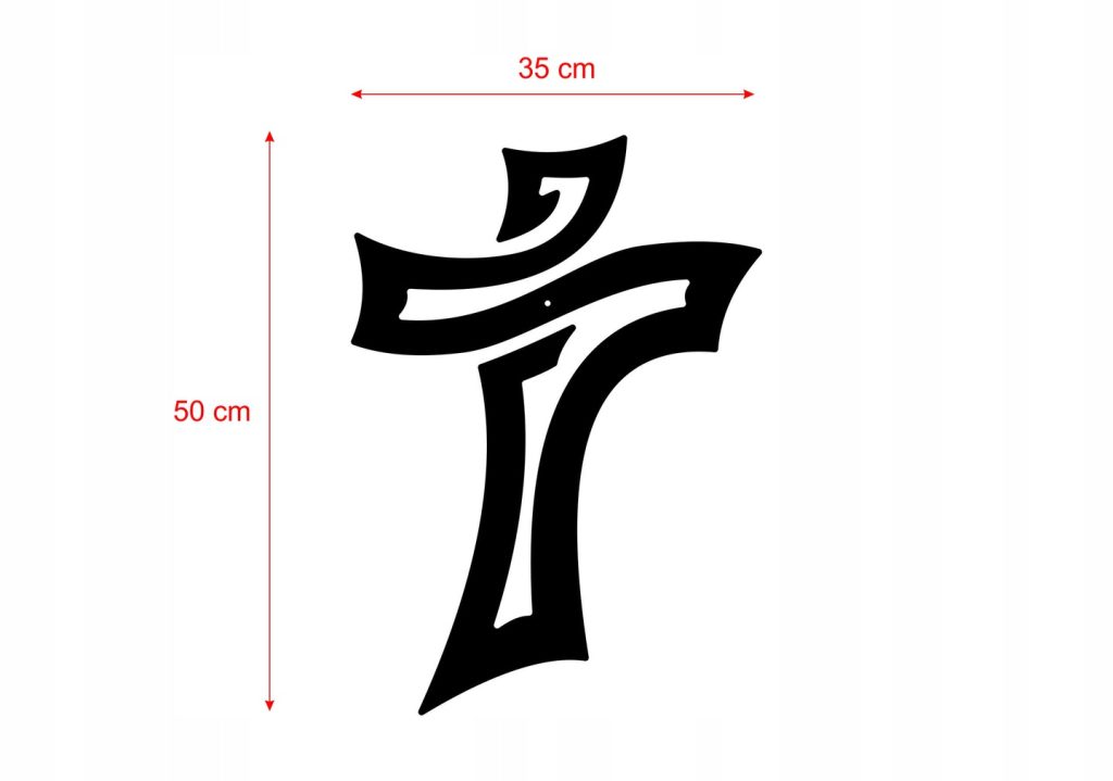 Krzyż metalowy na ścianę KNS007 50 cm - obrazek 4