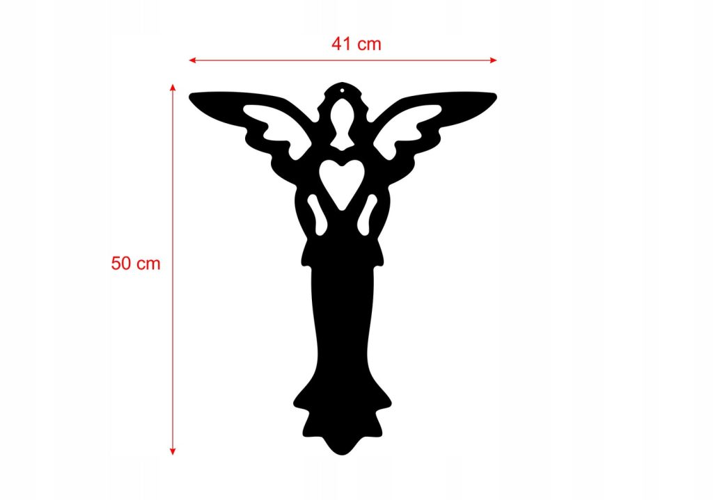 Metalowy Anioł na ścianę KNS008 50 cm - obrazek 6