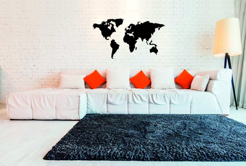 Metalowa mapa świata ścienna do pokoju DES009 170 cm - obrazek 2