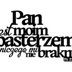 Dekoracja metalowa napis na ścianę Psalm 60 cm