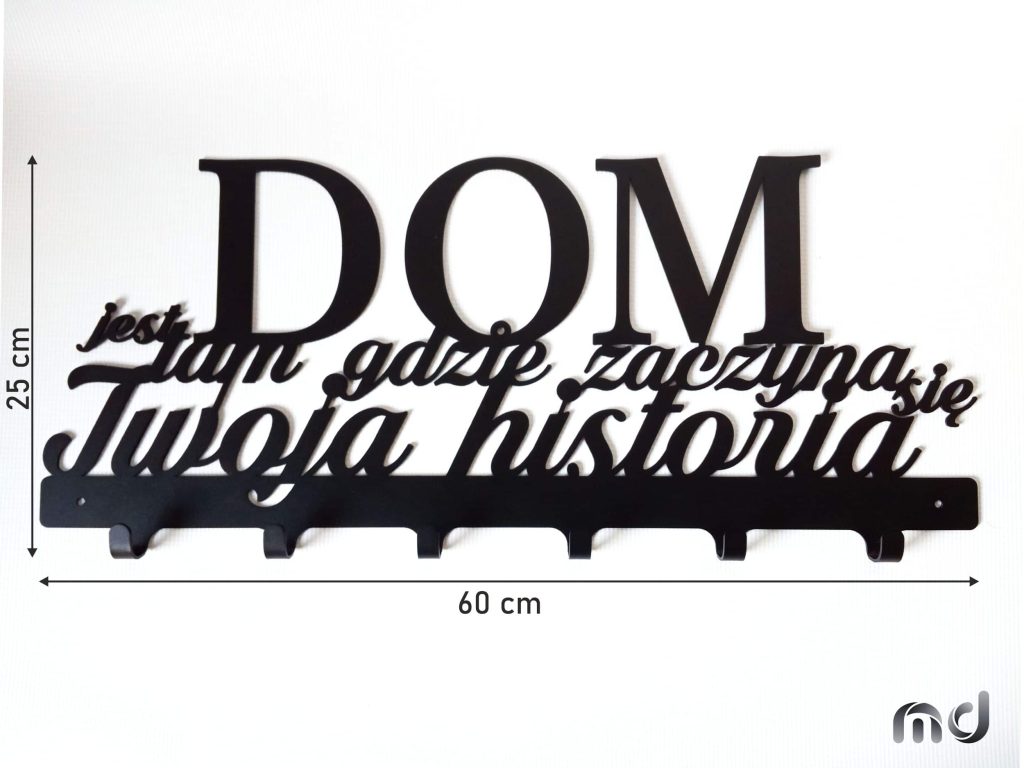 Wieszak metalowy na ubrania Dom jest… 60 cm - obrazek 4