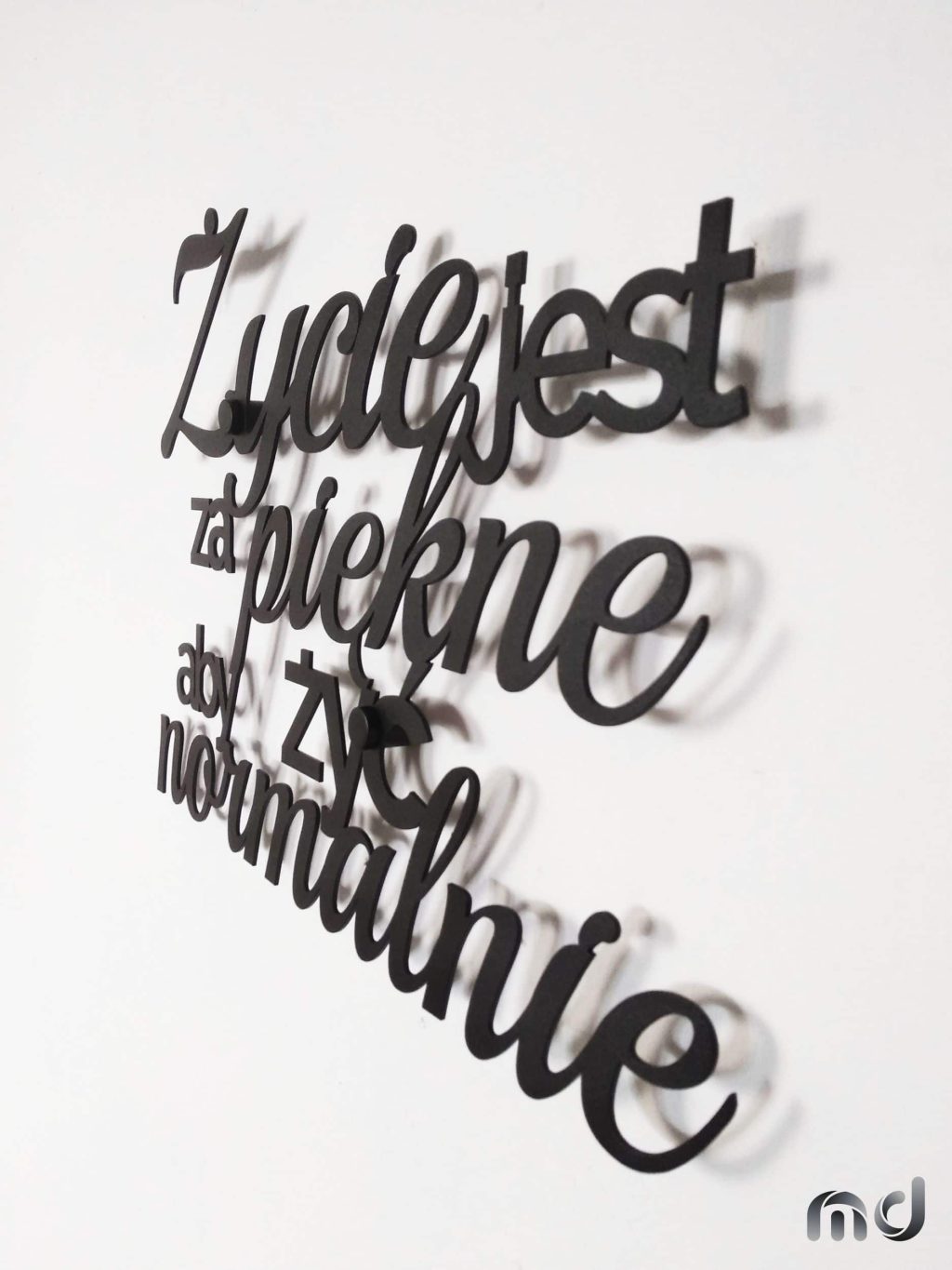 Napis na ścianę Życie jest za piękne 35 cm - obrazek 3