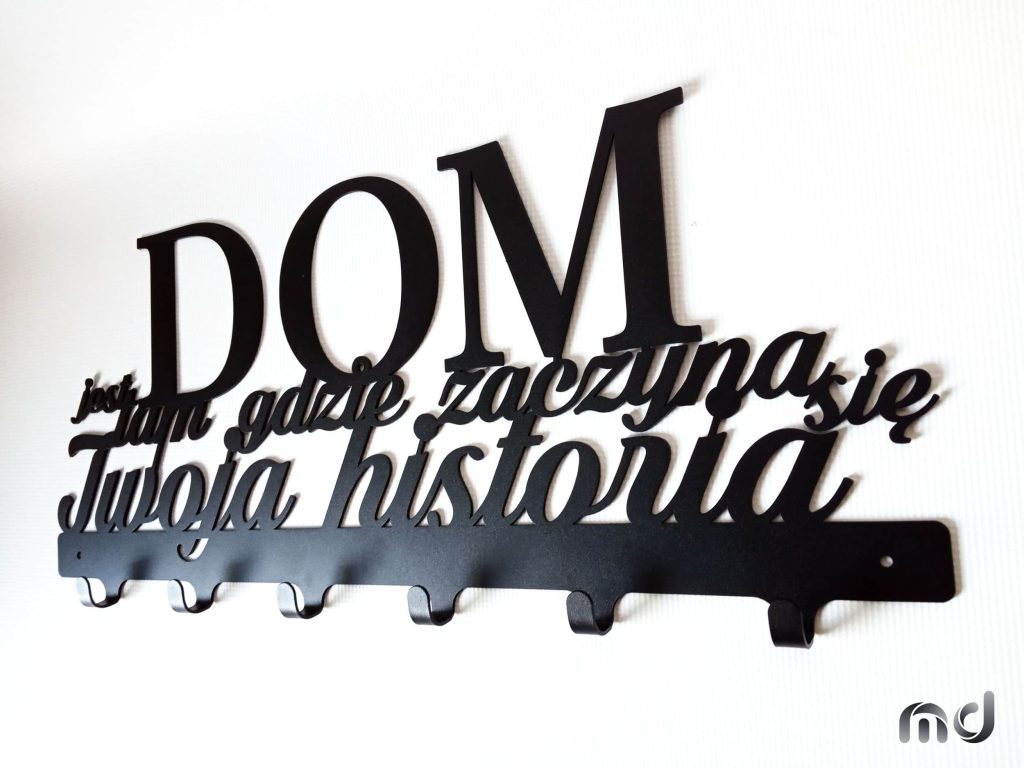 Wieszak metalowy na ubrania Dom jest… 60 cm - obrazek 2