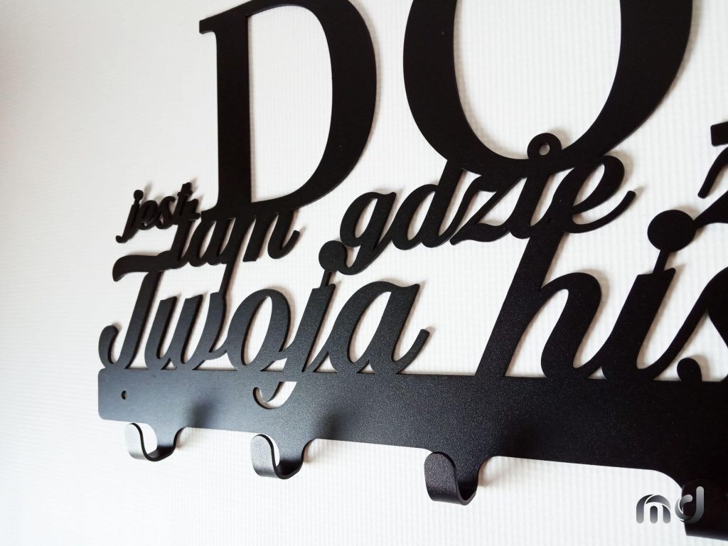 Wieszak metalowy na ubrania Dom jest… 60 cm - obrazek 3