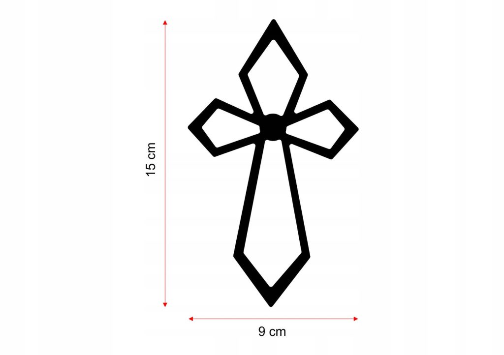Krzyż metalowy na ścianę KNS006 15 cm - obrazek 4