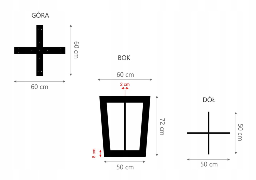 Noga do stołu Tectum Side M - obrazek 3