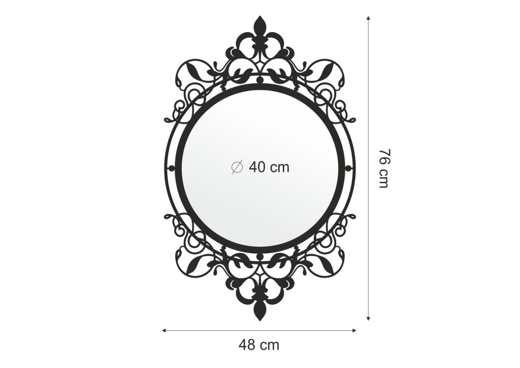 Lustro metalowe Retro Candela 76 cm - obrazek 2