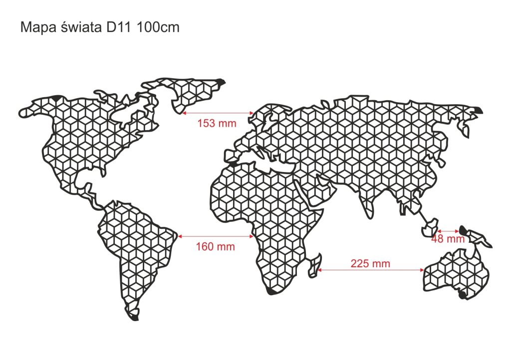 Mapa dekoracja metalowa geometryczna DES011 100 cm - obrazek 2