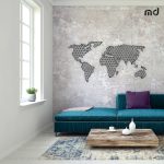 Metalowa mapa świata ścienna DES011 150 cm - obrazek 4