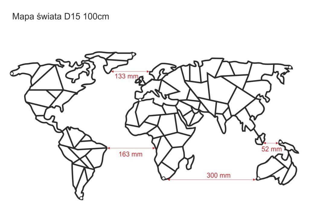 Metalowa mapa świata DES015 100 cm - obrazek 2