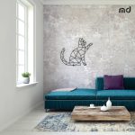 Dekoracja geometryczna metalowa Kot 75 cm - obrazek 3