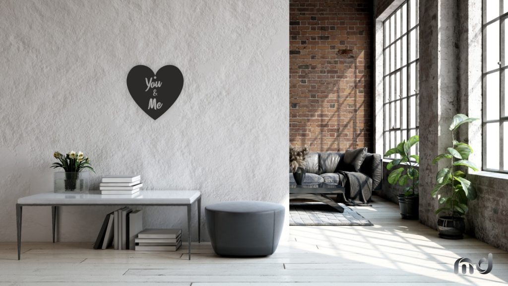 Dekoracja ścienna metalowa Serce You&Me 50cm - obrazek 3