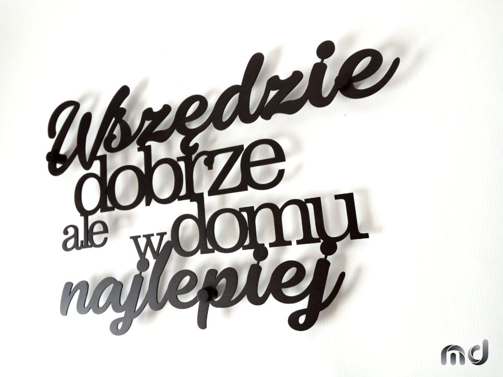 Dekoracja metalowa Napis Wszędzie dobrze DES060 40 cm - obrazek 6