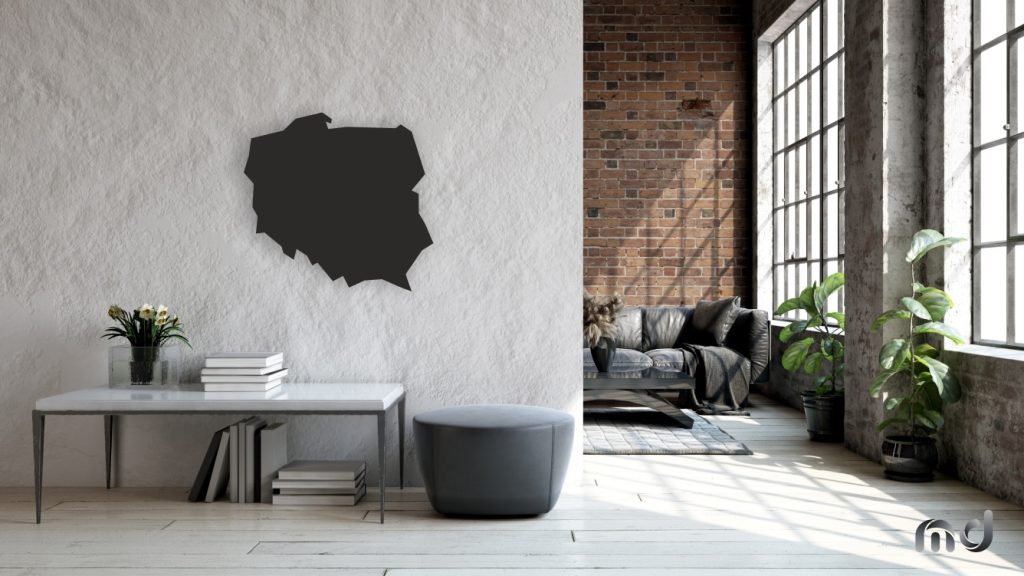 Metalowa Mapa Polski do salonu 80 cm - obrazek 2