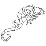 Dekoracja ścienna metalowa Gekon 53 cm