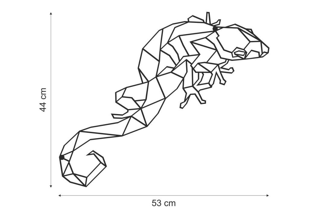 Dekoracja ścienna metalowa Gekon 53 cm - obrazek 3