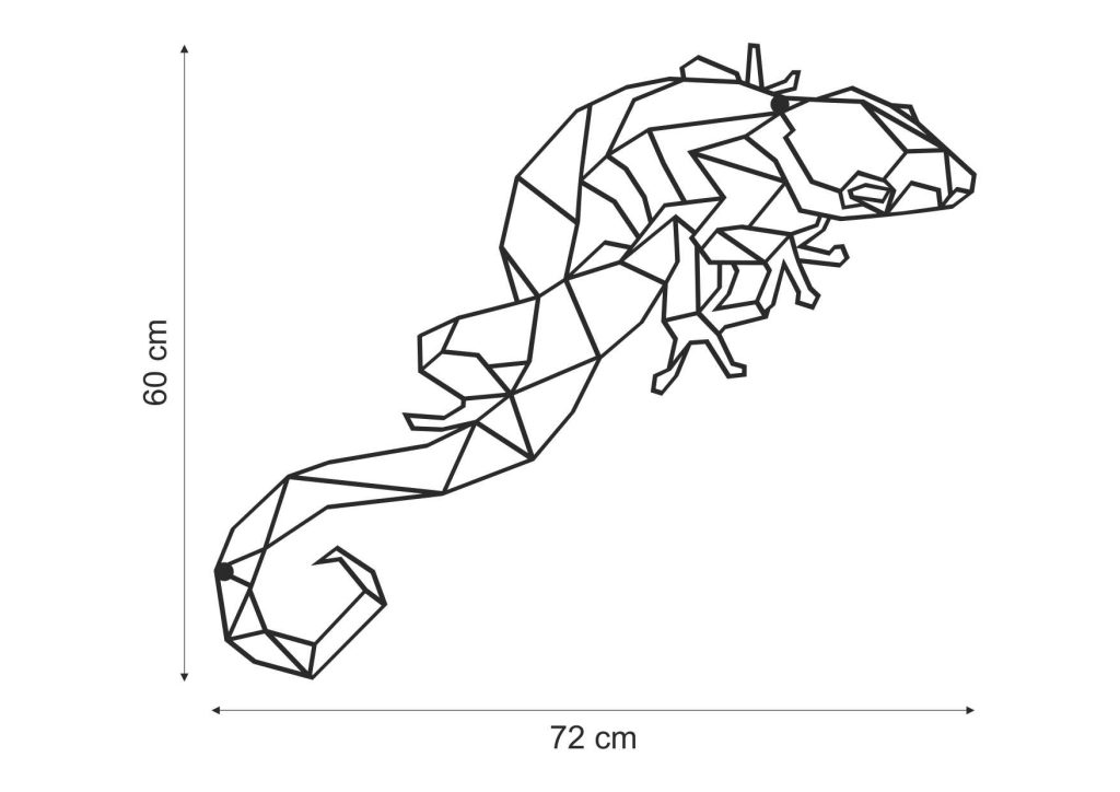 Dekoracja ścienna metalowa Gekon 72 cm - obrazek 2