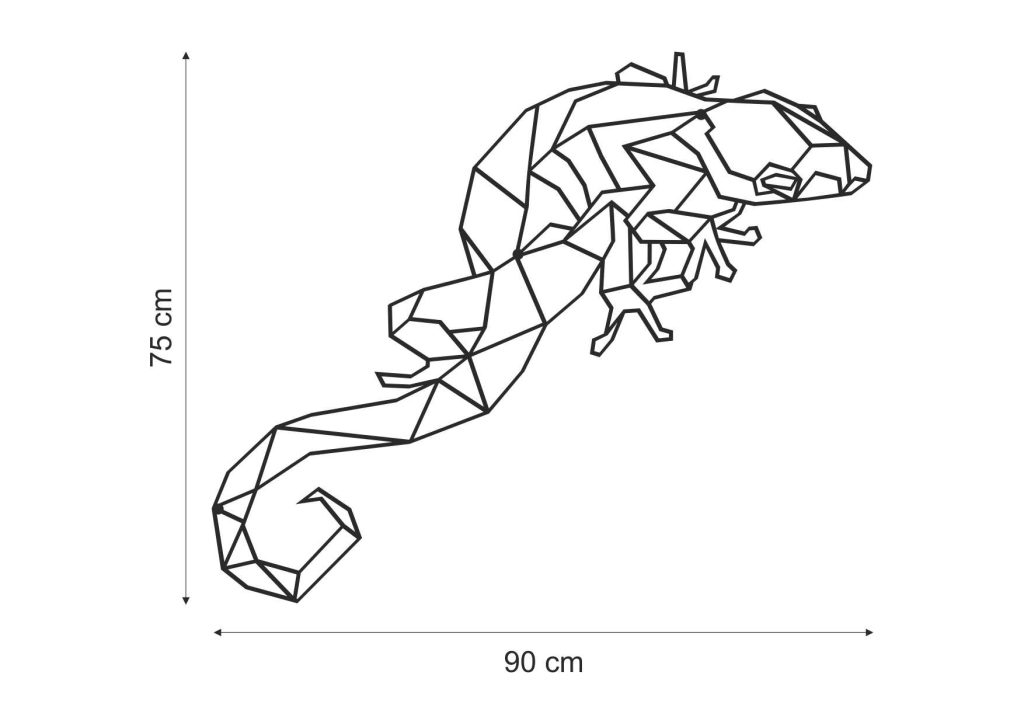 Dekoracja ścienna metalowa Gekon 90 cm - obrazek 2