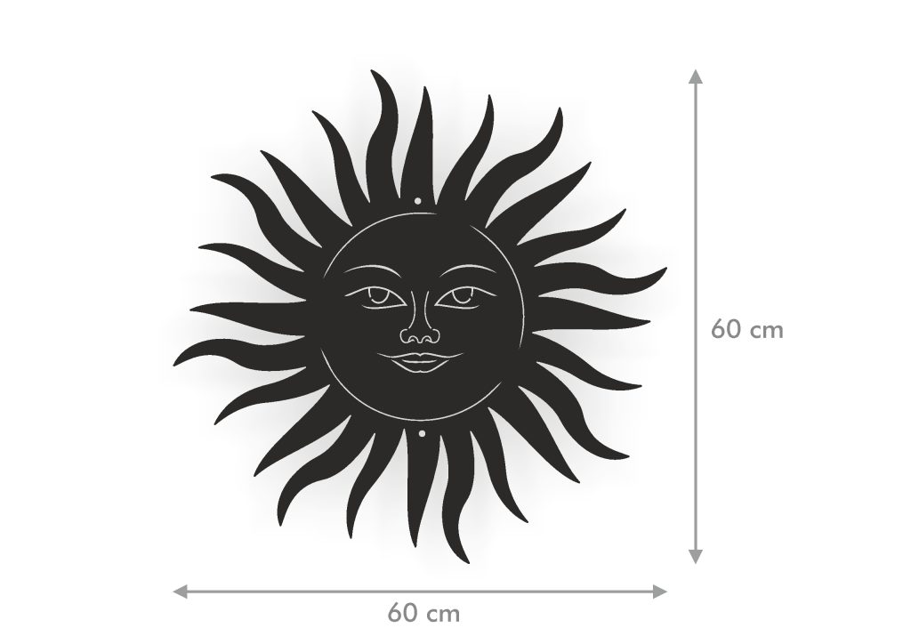 Dekoracja metalowa ścienna Słońce 60 cm - obrazek 3