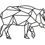 Dekoracja ścienna metalowa Dzik 48 cm