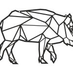 Dekoracja ścienna metalowa Dzik 68 cm