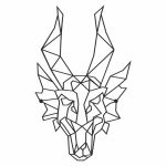 Dekoracja geometryczna metalowa Smok 60 cm