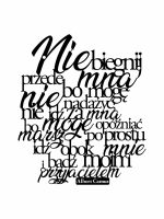 Cytat napis metalowy Nie biegnij DES069 40 cm