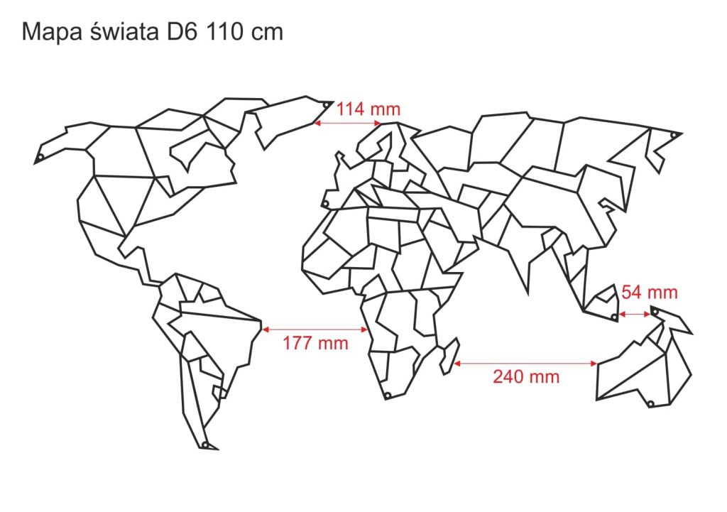 Mapa dekoracja geometryczna metalowa 110 cm - obrazek 2