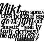 Cytat napis Nikt nie sprawi 35 cm