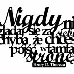 Cytat napis metalowy Nigdy 40 cm