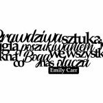 Napis cytat metalowy Prawdziwa sztuka 60 cm