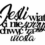 Cytat metalowy napis na ścianę Jeśli 43 cm