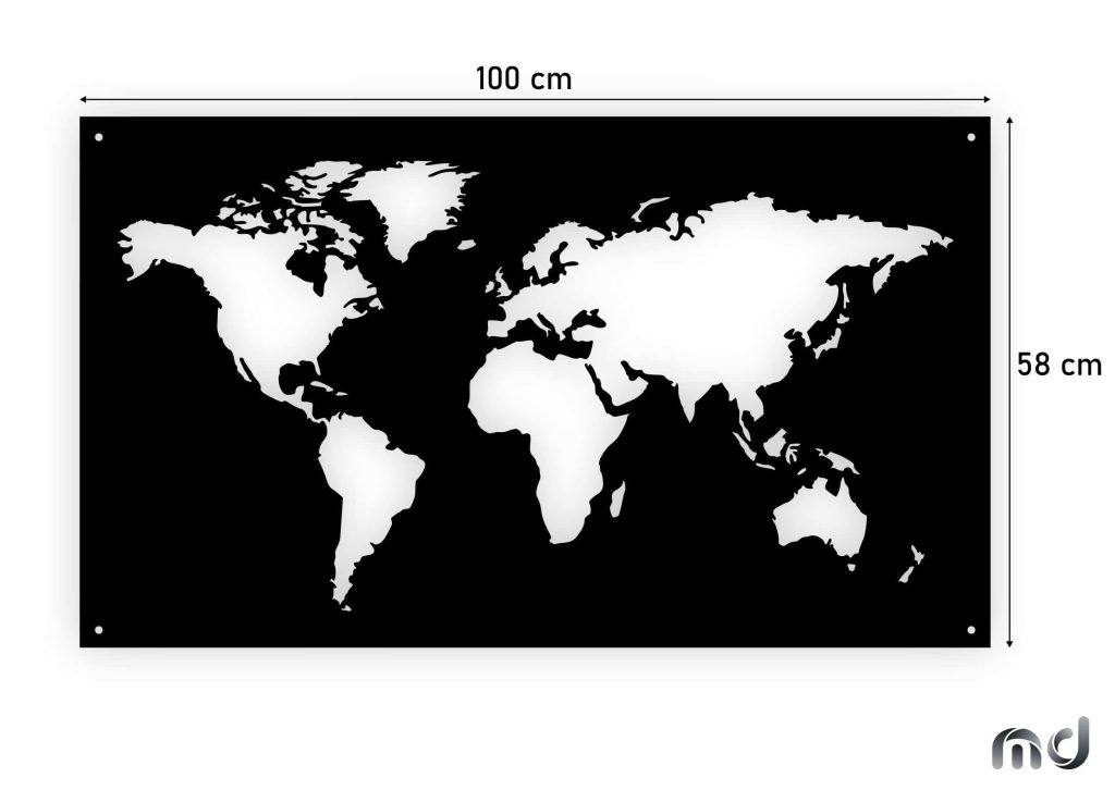 Obraz metalowy mapa świata DES81 100 cm - obrazek 2