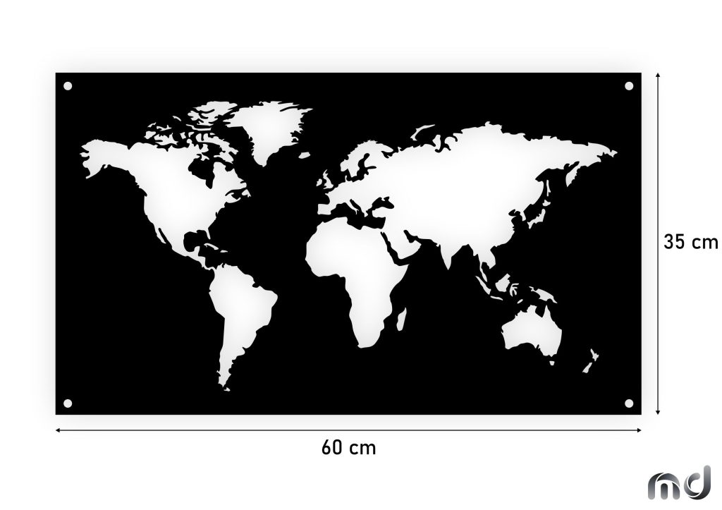 Obraz metalowy mapa świata DES81 60 cm - obrazek 2
