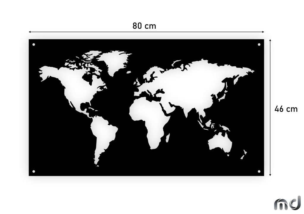 Obraz metalowy mapa świata DES81 80 cm - obrazek 2