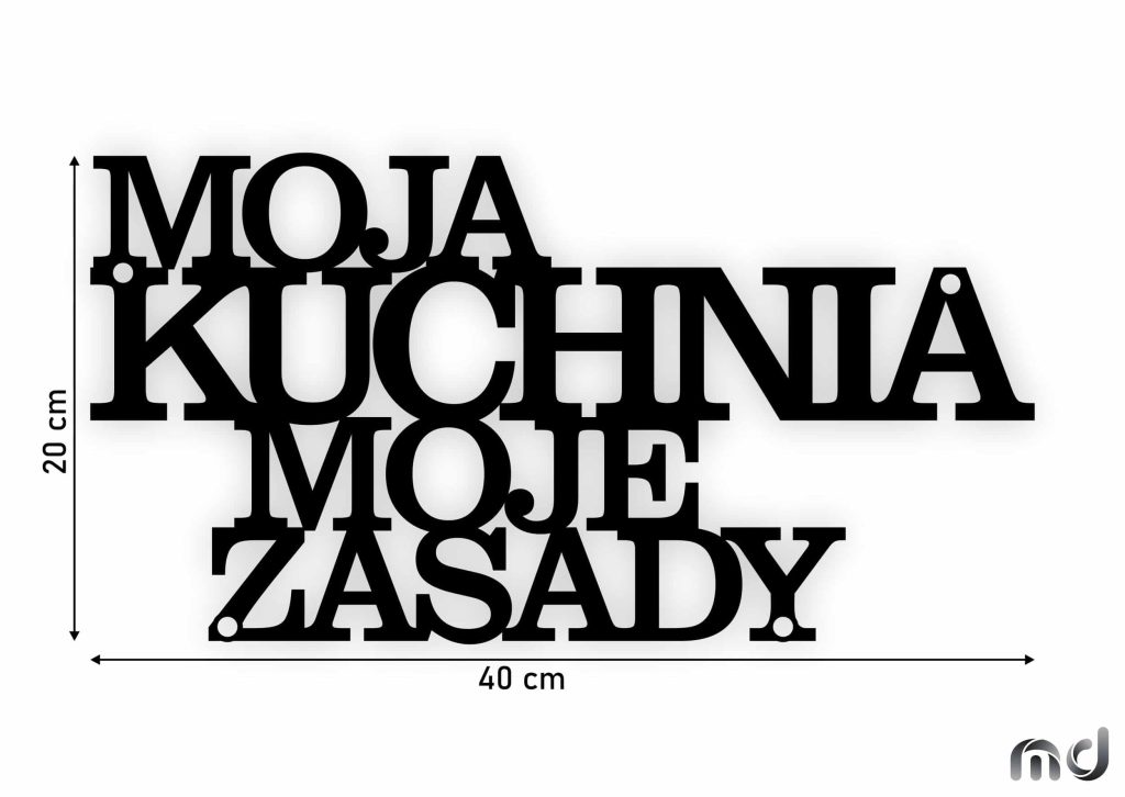 Napis metalowy Moja kuchnia 40 cm - obrazek 2
