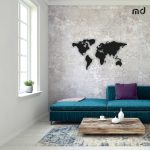 Metalowa mapa świata na ścianę DES009 100 cm - obrazek 4