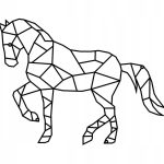 Dekoracja metalowa geometryczna Koń 60 cm