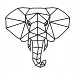 Dekoracja ścienna geometryczna Słoń 60 cm