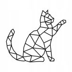 Dekoracja geometryczna metalowa Kot 75 cm