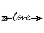 Dekoracja ścienna metalowa Love strzała 40 cm