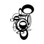 Dekoracja metalowa na ścianę Abstrakcja DES048 60 cm