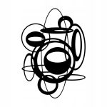 Dekoracja geometryczna metalowa Abstrakcja DES047 60 cm