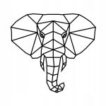 Dekoracja ścienna metalowa Słoń 40 cm