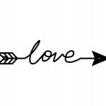 Dekoracja ścienna metalowa Love strzała 60 cm