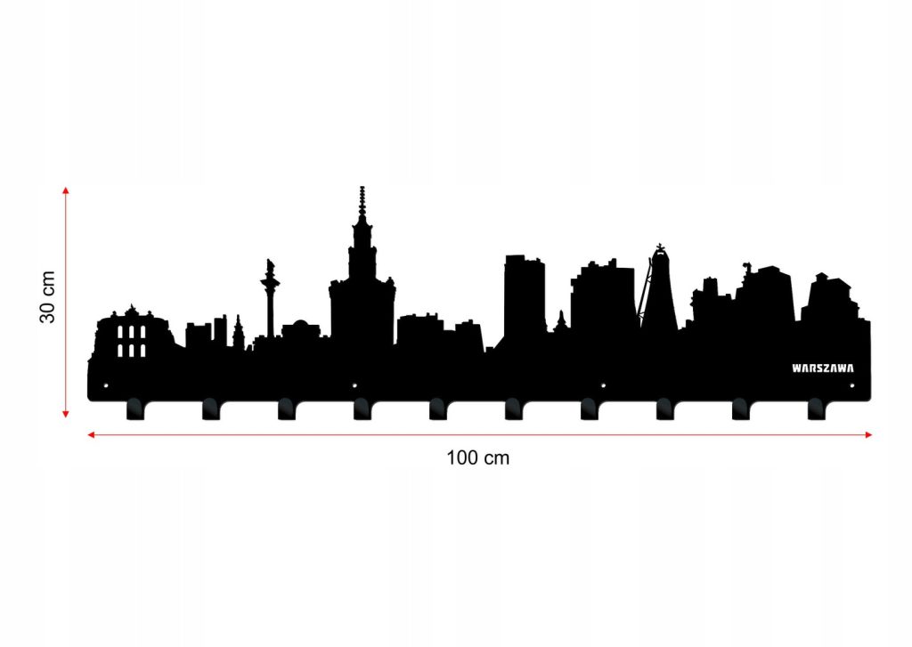 Duży wieszak metalowy na ubrania Miasto WIE097 100 cm - obrazek 4