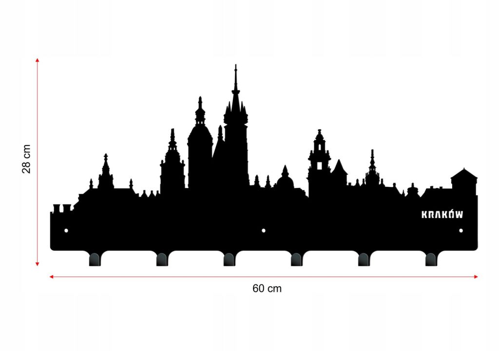 Duży wieszak metalowy na ubrania Miasto WIE099 60 cm - obrazek 3